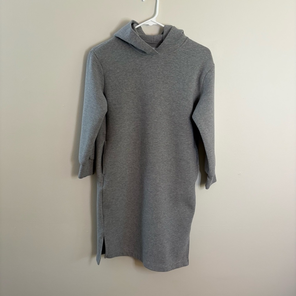 Uniqlo Gray Cowl Neck Slit Sweater Dress Kids Girls Soft Shirt Dress Warm 9 10